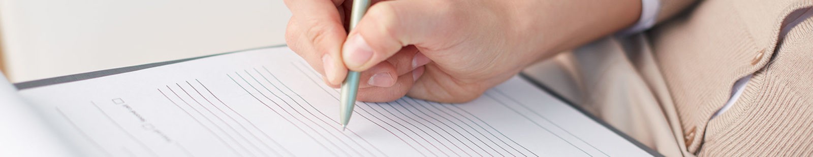 Patient filling out paperwork 